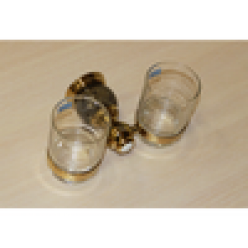 Настенный держатель-стаканчик двойной (gold)