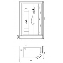 Душевая кабина Aquanet Sirius 120х90 L, стекло прозрачное