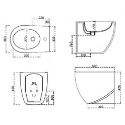 Биде напольное Hidra Ceramica ABC черное