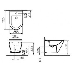 Комплект Биде подвесное VitrA S50 5324B003 + Система инсталляции для биде VitrA 780-5820 + Смеситель Hansgrohe Focus E2 31920000 для биде + Сифон для