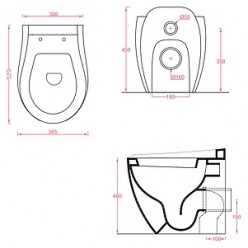 Унитаз приставной ArtCeram Blend BLV002 черный с белым