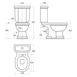 Унитаз-компакт Creavit Klasik KL310.001X0 версаче хром