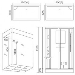 Душевая кабина Aqua Joy Modern AJ-3922R золотистая стенка