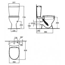 Унитаз-компакт Ideal Standard Oceane Junior W909001 с микролифтом