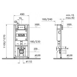 Комплект VitrA Arkitekt 9005B003-7211 кнопка хром