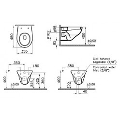 Комплект VitrA Arkitekt 9005B003-7211 кнопка хром