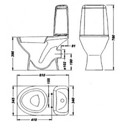 Унитаз-компакт Vidima Сириус Элеганс W907901 с микролифтом