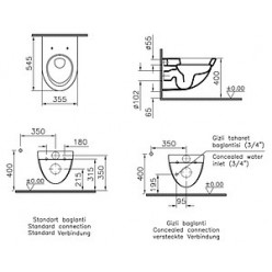 Унитаз подвесной VitrA Form 500 4305B003 с функцией биде