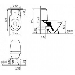 Унитаз-компакт VitrA Grand 9764B003-1206 с функцией биде