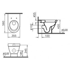 Унитаз приставной VitrA Form 500 4304B003