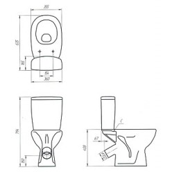 Унитаз-компакт Cersanit Arteco ART031 3/6 D w