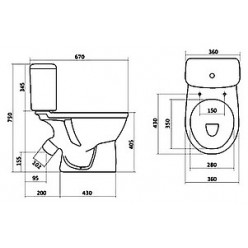 Унитаз-компакт Santek Бореаль WH302144 тарельчатый