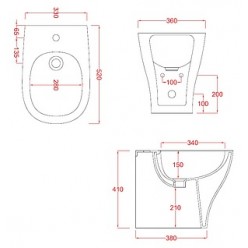 Биде напольное ArtCeram Ten TE25