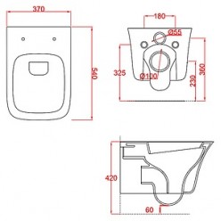 Унитаз подвесной ArtCeram Cow CWV001 белый