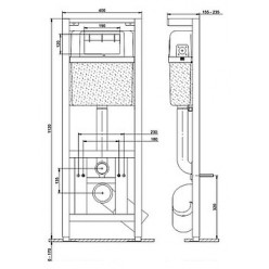 Комплект Унитаз подвесной Cersanit Carina new clean on + Инсталляция Cersanit Link P-IN-MZ-LINK + Кнопка смыва Cersanit Ege P-BU-EGE-Cg хром