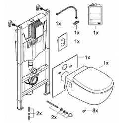 Комплект Grohe Solido 37452000 подвесной унитаз + инсталляция + кнопка