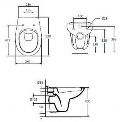 Комплект Система инсталляции для унитазов Grohe Rapid SL 38721001 3 в 1 с кнопкой смыва + Унитаз подвесной Ideal Standard Oceane W707301