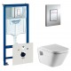 Комплект Инсталляция Grohe Rapid SL 38775001 4 в 1 с кнопкой смыва + Чаша для унитаза Roca Gap 34647L000 + Крышка-сиденье Roca Gap с микролифтом