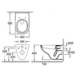 Комплект Villeroy & Boch O Novo 5660 D1 01 кнопка белая