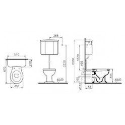 Унитаз VitrA Efes 6233B003 с высоким бачком