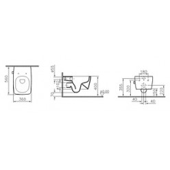 Унитаз подвесной VitrA Metropole 7672B003-6112 с бидеткой и встроенным смесителем