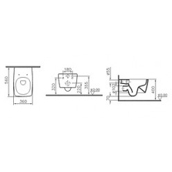 Унитаз подвесной VitrA Metropole 7672B003-6074 с микролифтом, безоободковый