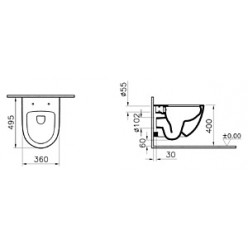 Унитаз подвесной VitrA Sento 7747B003-6115 с микролифтом