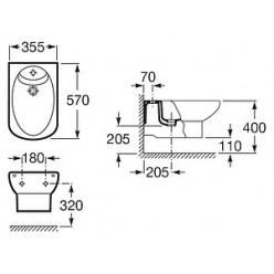 Комплект Биде подвесное Roca Dama Senso 357515000 + Система инсталляции для биде Grohe Rapid SL 38553001