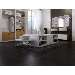 Quartzite Bengal black G-173/S (GT-173/gr) 40x40 глазурованный рельефный