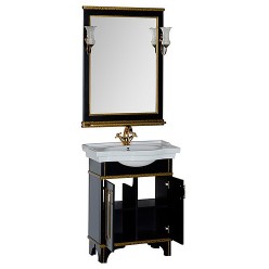 Мебель для ванной Aquanet Валенса 70 черный краколет/золото
