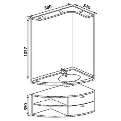 Мебель для ванной Aquanet Корнер Open R