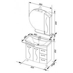 Мебель для ванной Aquanet Моника 85