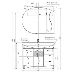 Мебель для ванной Aquanet Моника 105