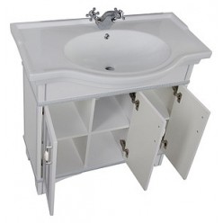 Мебель для ванной Aquanet Валенса 90 белый краколет/серебро