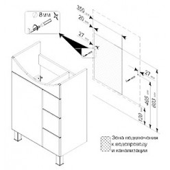 Мебель для ванной Triton Кристи 60 L с ящиками