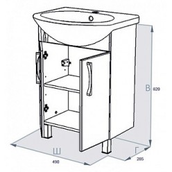 Мебель для ванной Triton Кристи 55