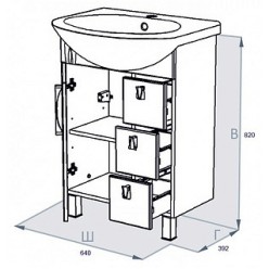 Мебель для ванной Triton Кристи 70 L с ящиками