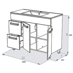 Мебель для ванной Triton Ника 100 L белая