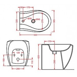 Биде напольное ArtCeram Blend BLB002