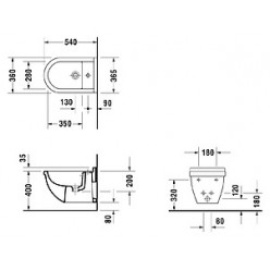 Биде подвесное Duravit Starck 3 22301500001-WG антигрязевое покрытие