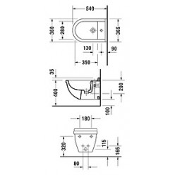 Биде подвесное Duravit Starck 3 228015 антигрязевое покрытие