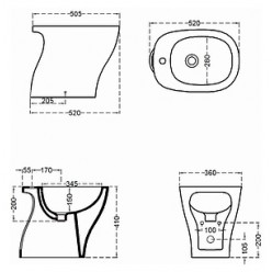 Биде напольное Hidra Ceramica My M14