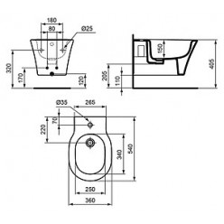 Биде подвесное Ideal Standard Connect Air E026601