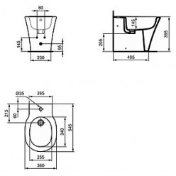 Биде напольное Ideal Standard Connect Air E018001