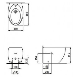 Биде напольное Laufen Alessi One 3297.1.400.304.1