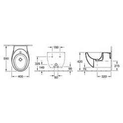 Биде подвесное Villeroy & Boch Aveo plus 7411 00R2 star white