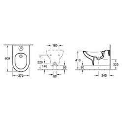 Биде подвесное Villeroy & Boch My Nature Plus 5410 00R1 alpin