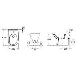 Биде напольное Villeroy & Boch O'Novo 5461 0001 alpin