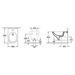 Биде подвесное Villeroy & Boch O'Novo 5460 0001 alpin