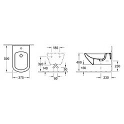 Биде подвесное Villeroy & Boch Sentique 5422 0001 alpin